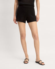 The Crochet Knit Short | Black