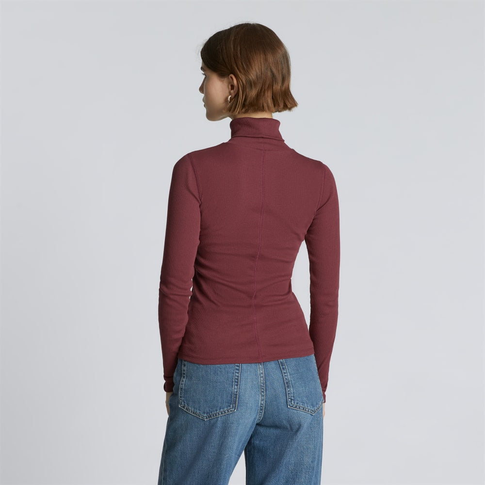 The Luxe Micro-Rib Turtleneck | Brandy