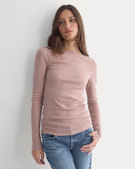 Tissue Boatneck Top | Dusty Rose