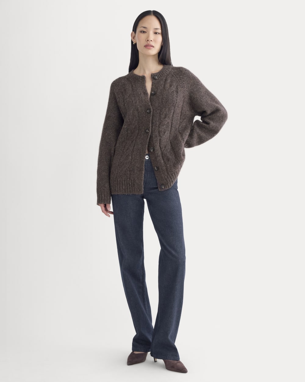 Cloud Cable Cardigan | Heathered Burgundy