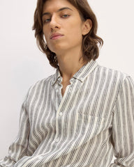 The Classic Shirt in Linen | Bone / Black