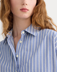 The Boyfriend Shirt in Ultrasoft Cotton | Dutch Blue / Bone