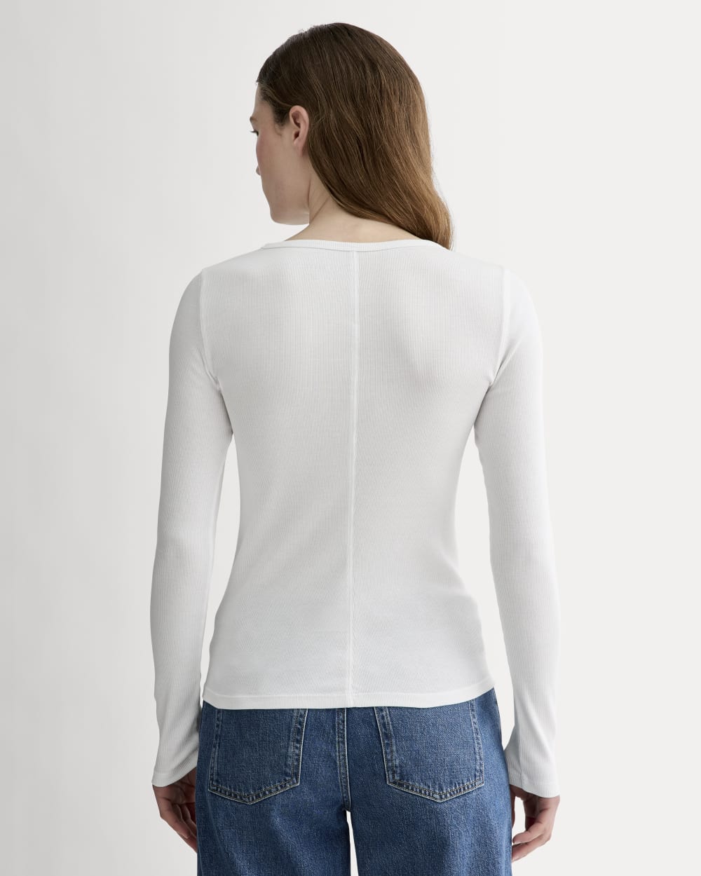 The Luxe Rib Long-Sleeve Crew | White