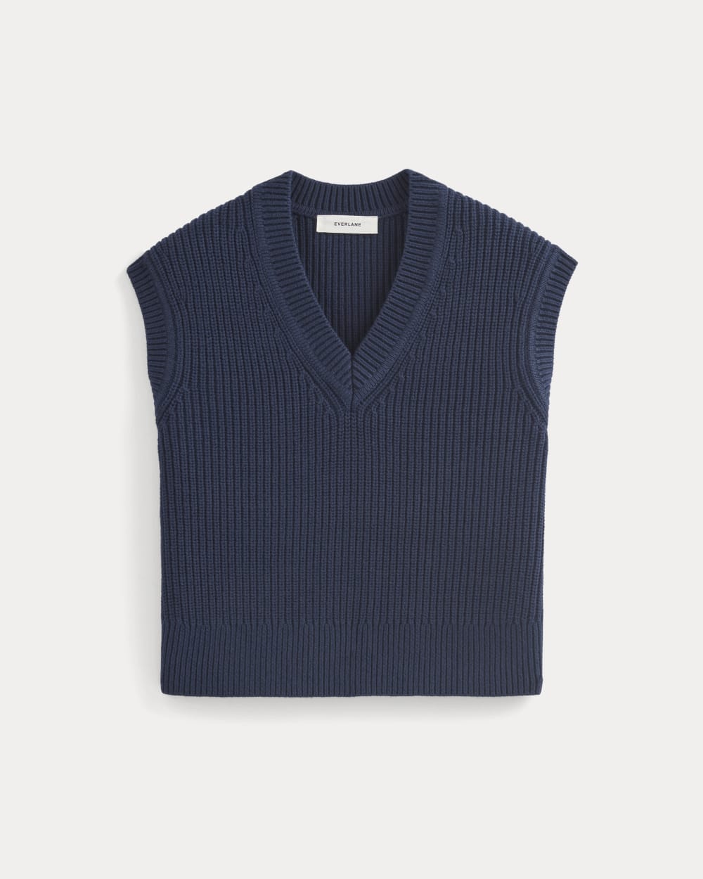 Ribbed V-Neck Vest in Everyday Cotton | Navy