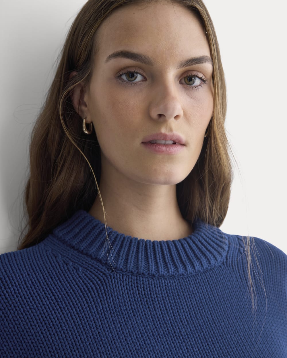 Oversized Cocoon Crew in Elevated Cotton | Estate Blue
