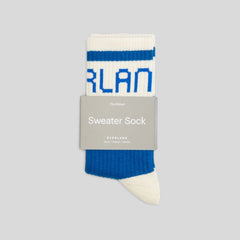 The Ribbed Sweater Sock | Lapis Blue / Canvas Tan