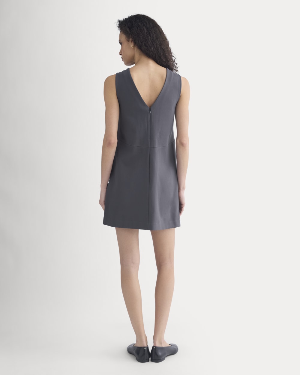 Ponte V-Neck Mini Dress | Graphite