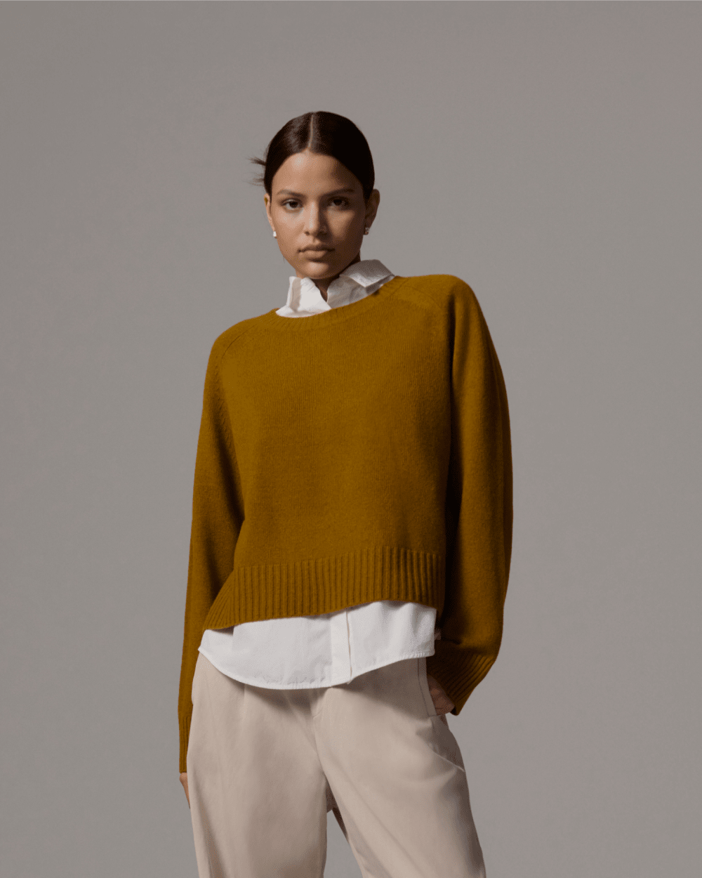The Cashmere Boxy Crew | Tapenade