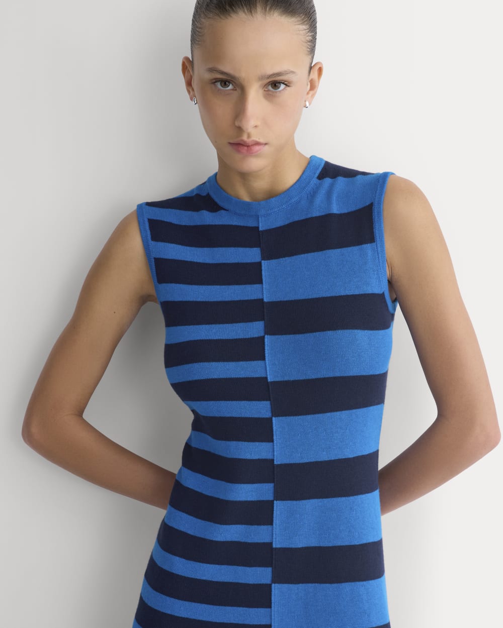 Striped Sweater Midi Dress | Imperial Blue/True Navy Duo Stripe