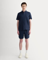 The Classic Short-Sleeve Shirt in Linen | Navy