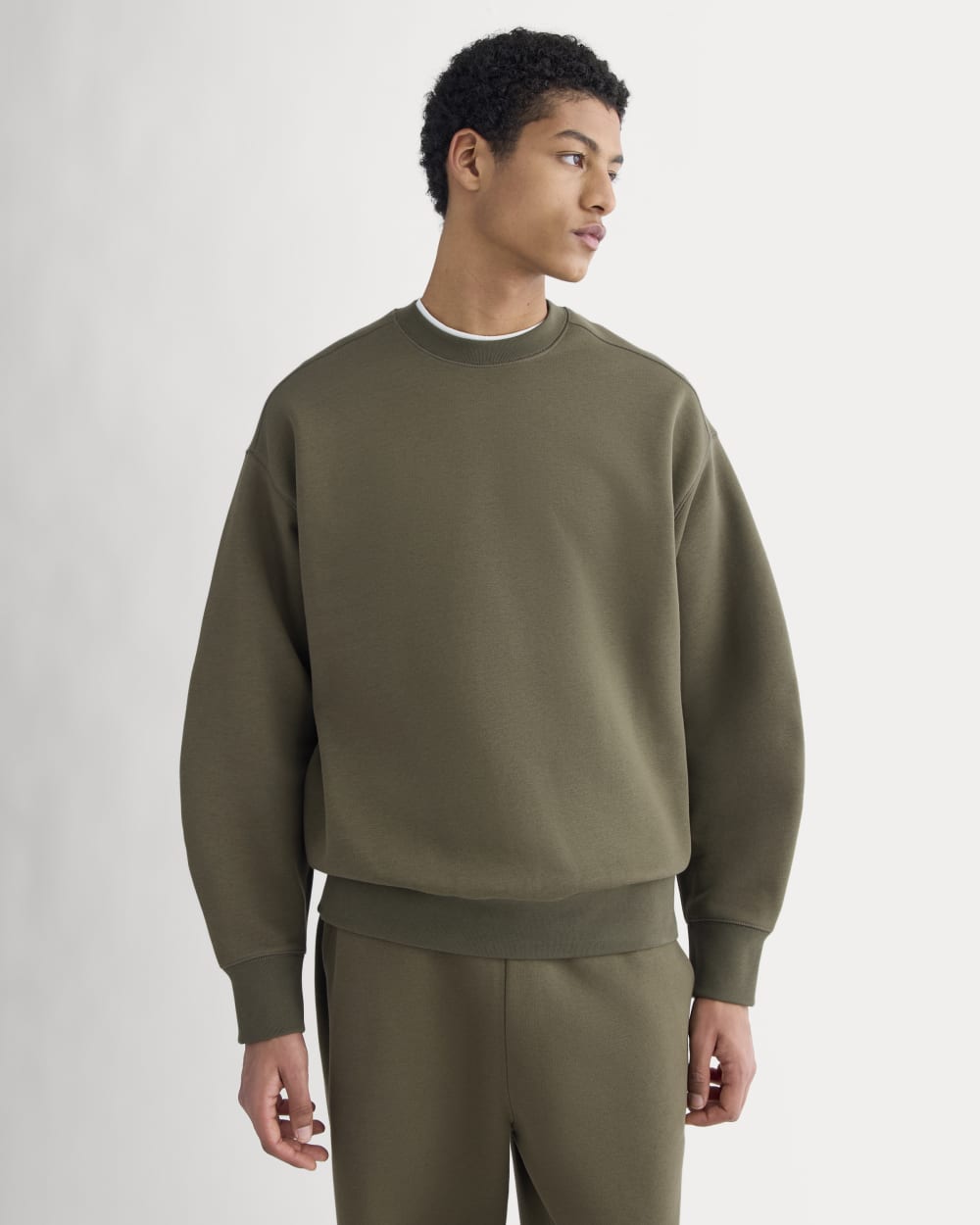 Luxe Fleece Crew Pullover | Olive Night