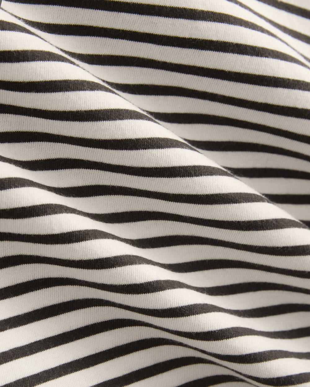 Oversized Boxy Crew in Essential Cotton | Bone / Pirate Black Stripe