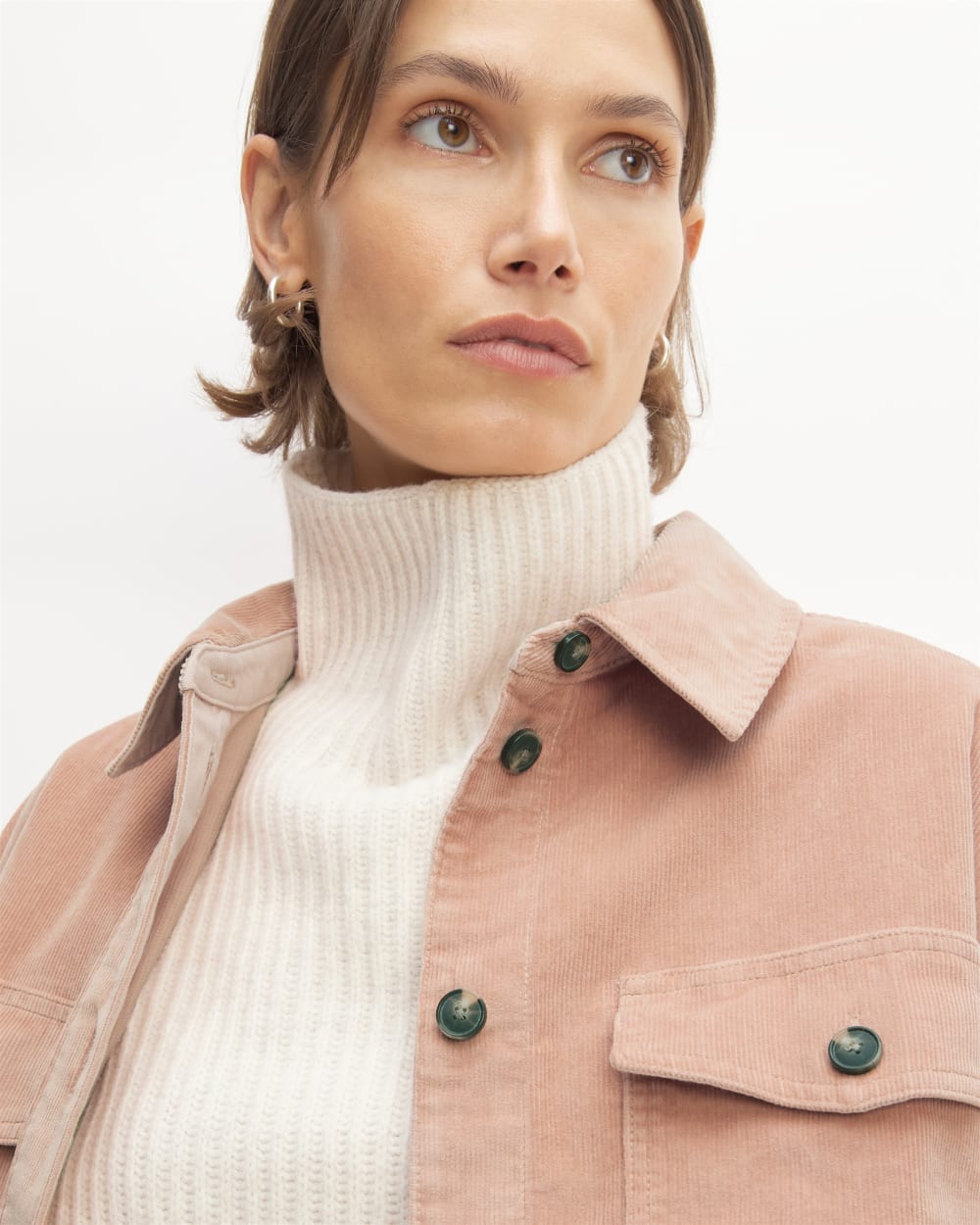 The Corduroy Oversized Shirt Jacket | Blush Pink