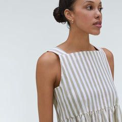 The Seersucker Midi Dress | Nutria / Off-White