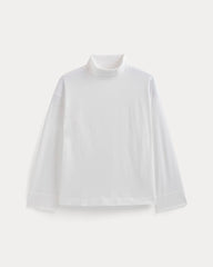 Slouchy Turtleneck In Essential Cotton | White