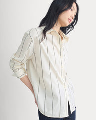 Everyday Shirt in Silky Cotton | Gardenia/Meteorite