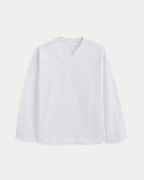 Retro V-Neck Jersey | White