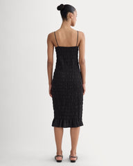 The Smocked Column Dress | Black