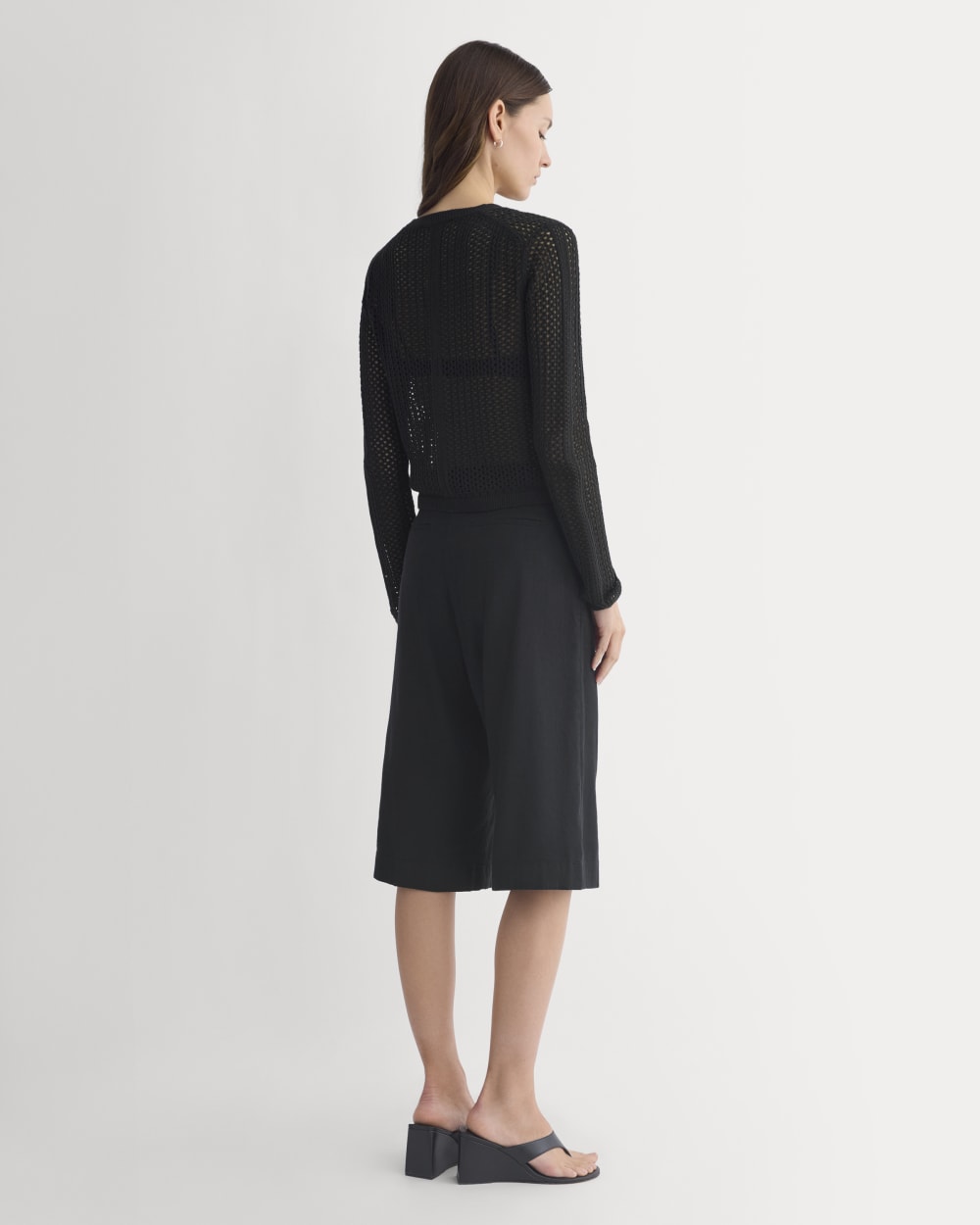 Lace-Knit Cardigan | Black