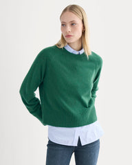 The Boxy Crew in Cashmere | Hunter Green