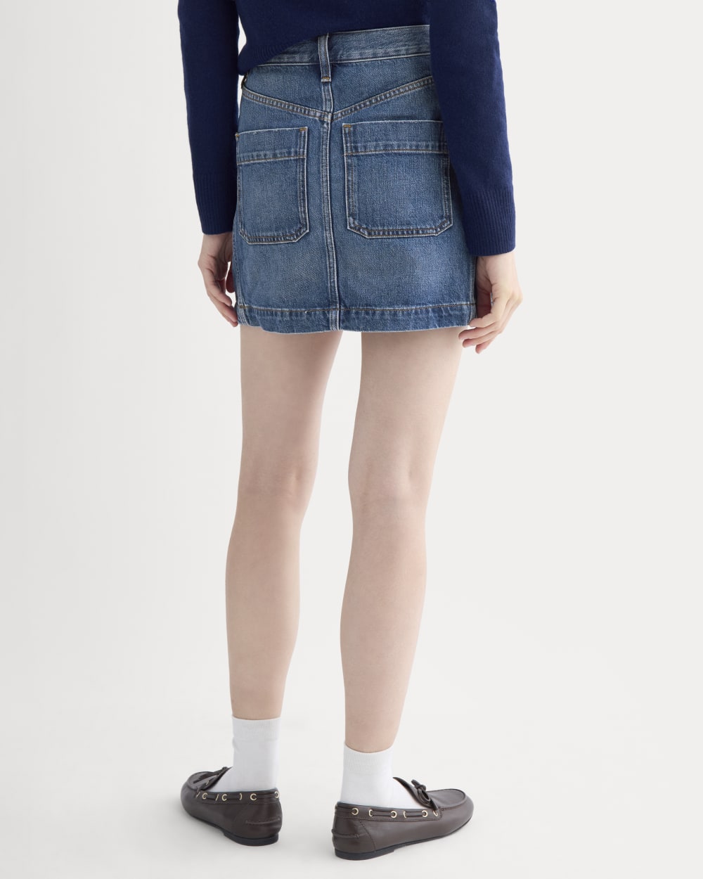 Denim Utility Mini Skirt | Dark Indigo