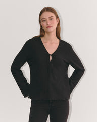 The Crinkle Long-Sleeve | Black