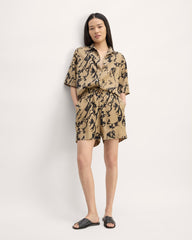 The Vacation Short | Black / Cornstalk Abstract