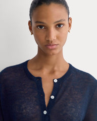 The Air Alpaca™ Short-Sleeve Cardigan | Navy
