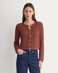Lace-Knit Cardigan | Henna Red
