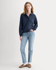 Lightweight Terry Polo Sweatshirt | Navy