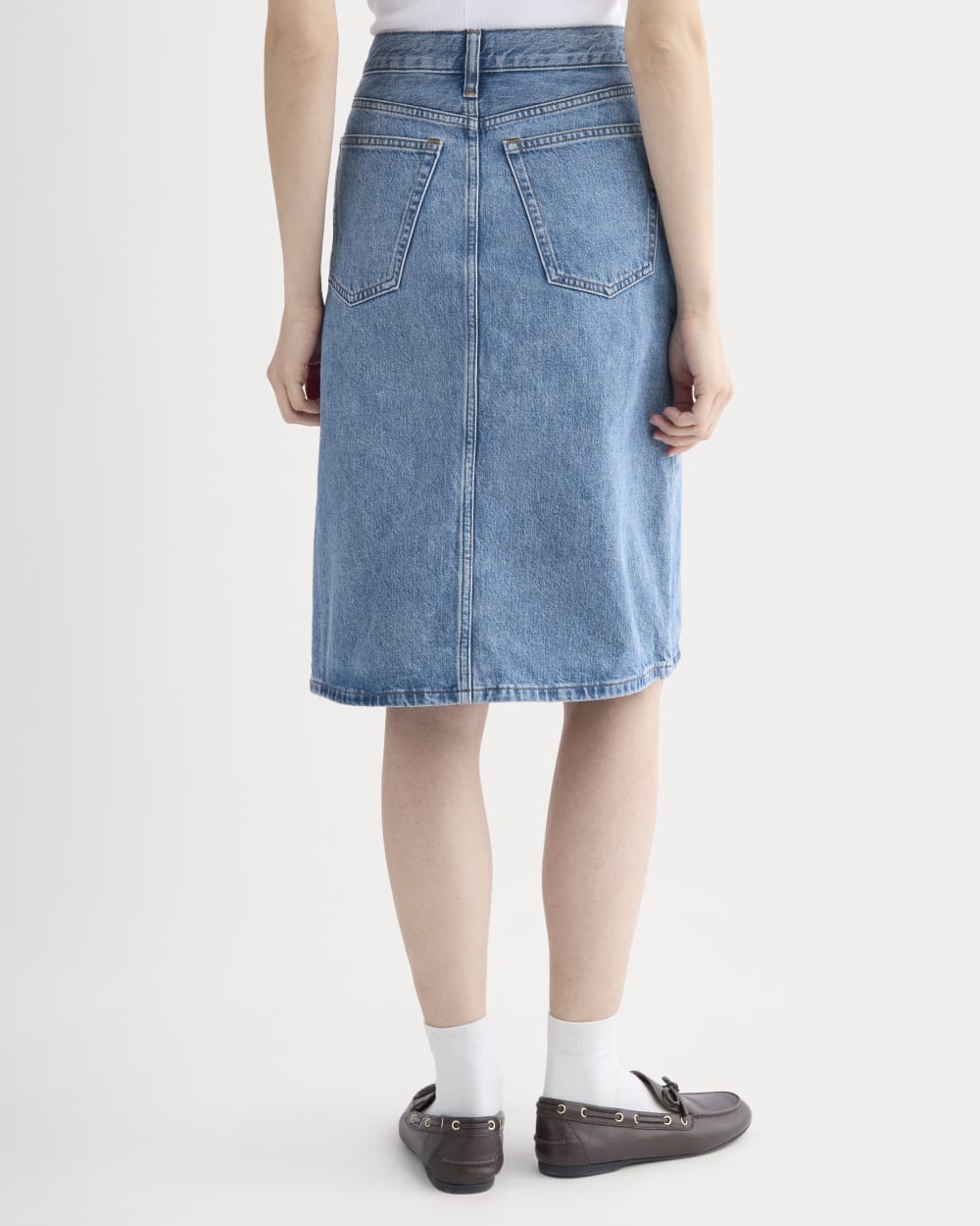 Mid-Rise Denim Midi Skirt | Vintage Mid Indigo