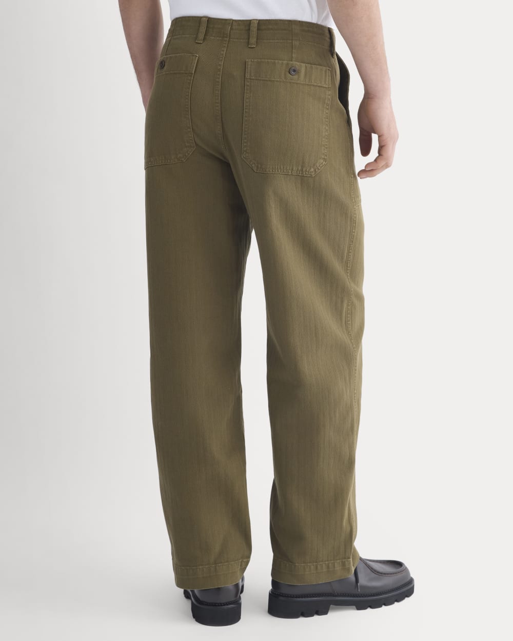 Relaxed Herringbone Fatigue Pants | Beech