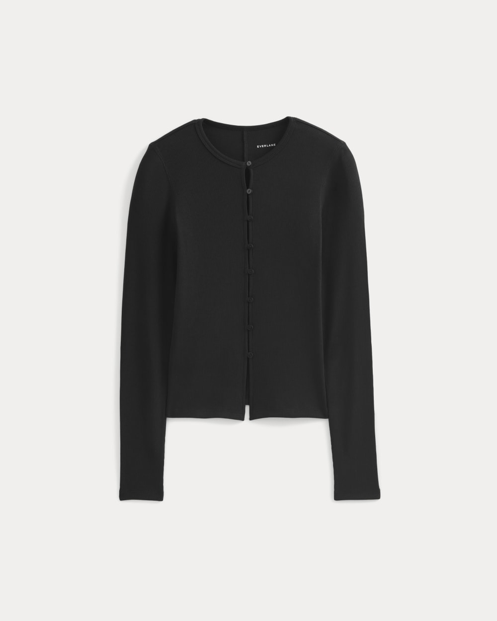 Luxe Rib Button-Up Top | Black