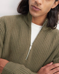 The Felted Merino Half-Zip Sweater | Kalamata