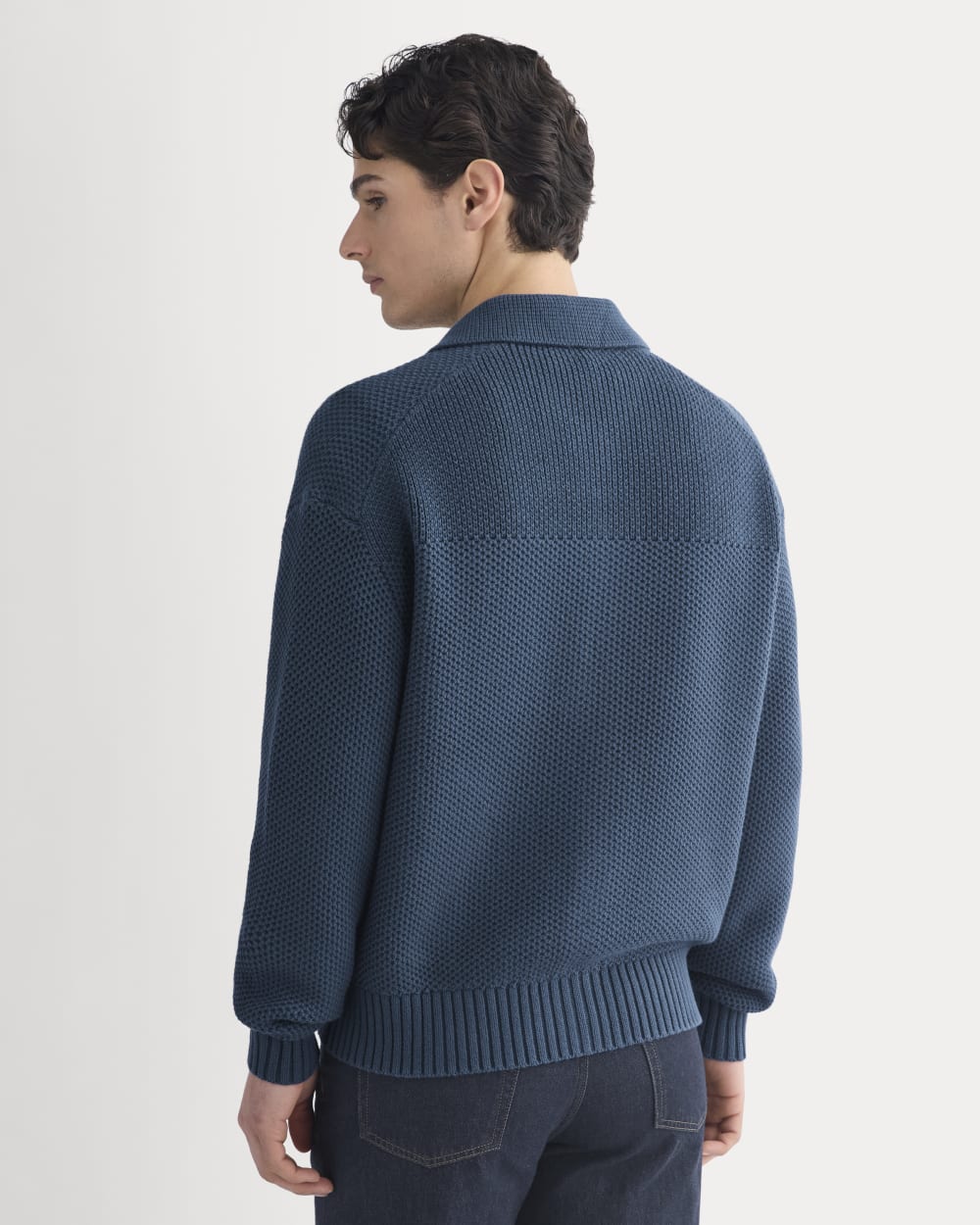Honeycomb Sweater Jacket | Midnight Navy