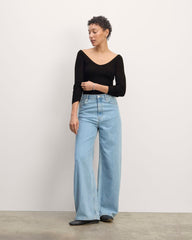 The Off-Shoulder Top in Ultrasoft Merino | Black