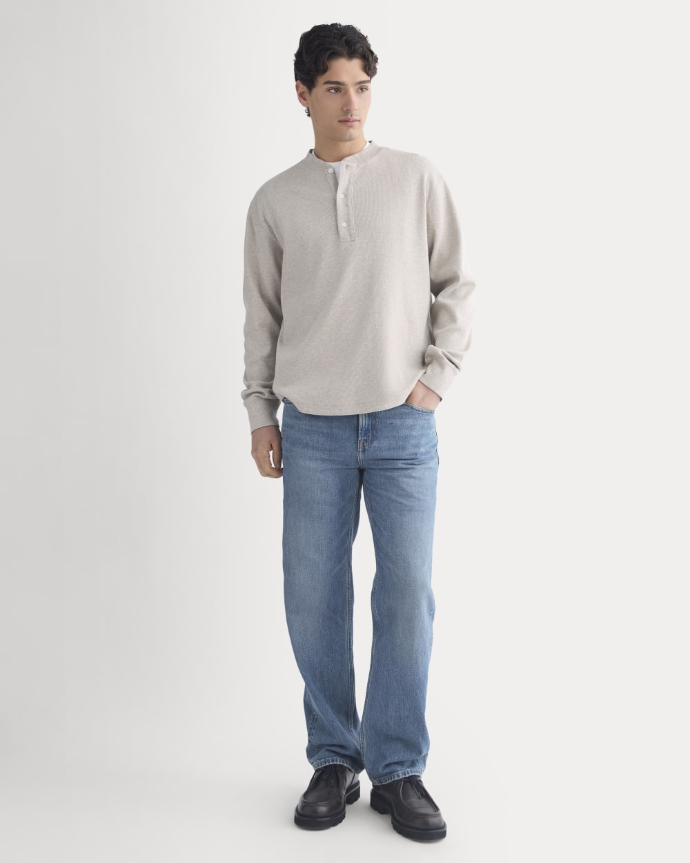 Vintage Rib Henley | Heathered Oatmeal