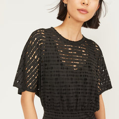 The Eyelet Waisted Dress | Black