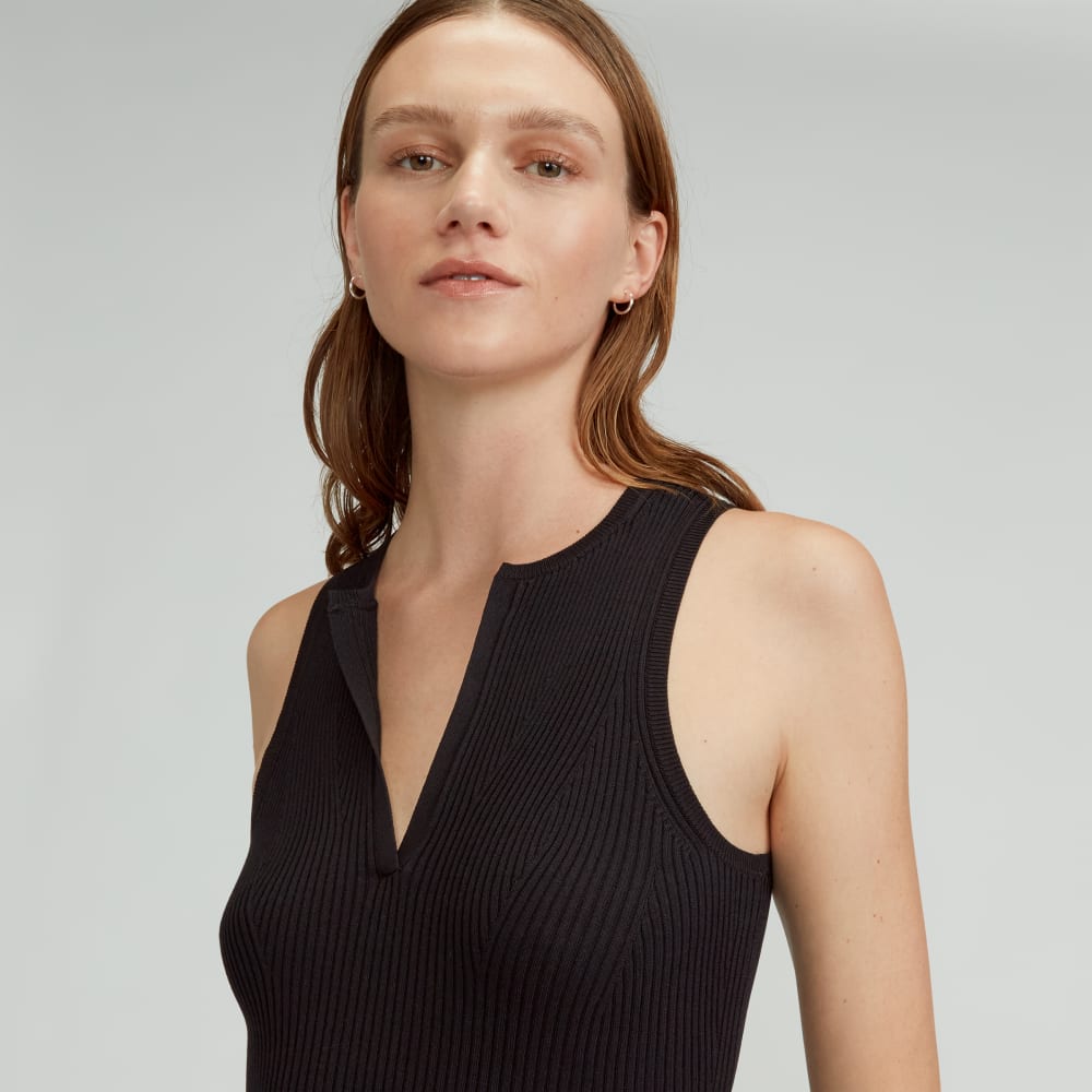 The Ribbed Cutaway Tank | Black