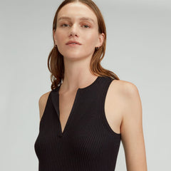 The Ribbed Cutaway Tank | Black