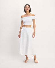 The Gauze Smock Top | White