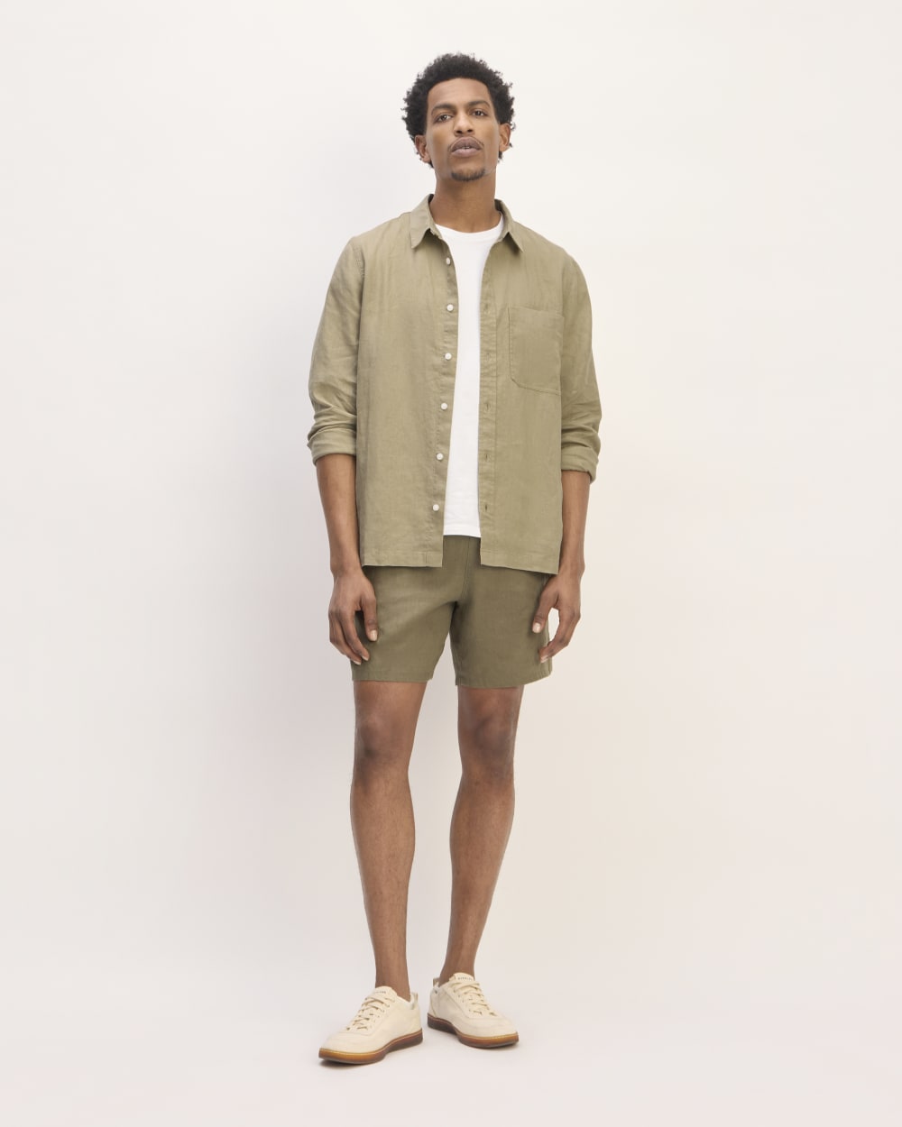 The Linen Straight Hem Shirt | Trench Coat Khaki
