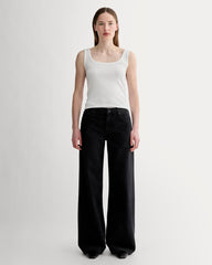 The Luxe Rib Square-Neck Tank | White