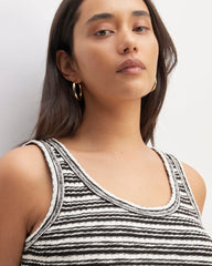 The Cozy Rib Tank | Bone / Black