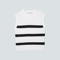 The Cotton Summer Sweater Tank |  Canvas / Black