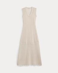 Lace Knit Maxi Sweater Dress | Bone