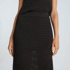 The Crochet Knit Skirt | Black