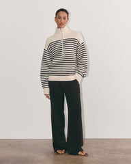 The Half-Zip in Everyday Cotton | Canvas / Navy