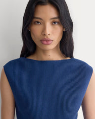 Boat-Neck Ribbed Knit | Estate Blue