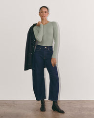 The Luxe Rib Long-Sleeve Crew | Sage Green